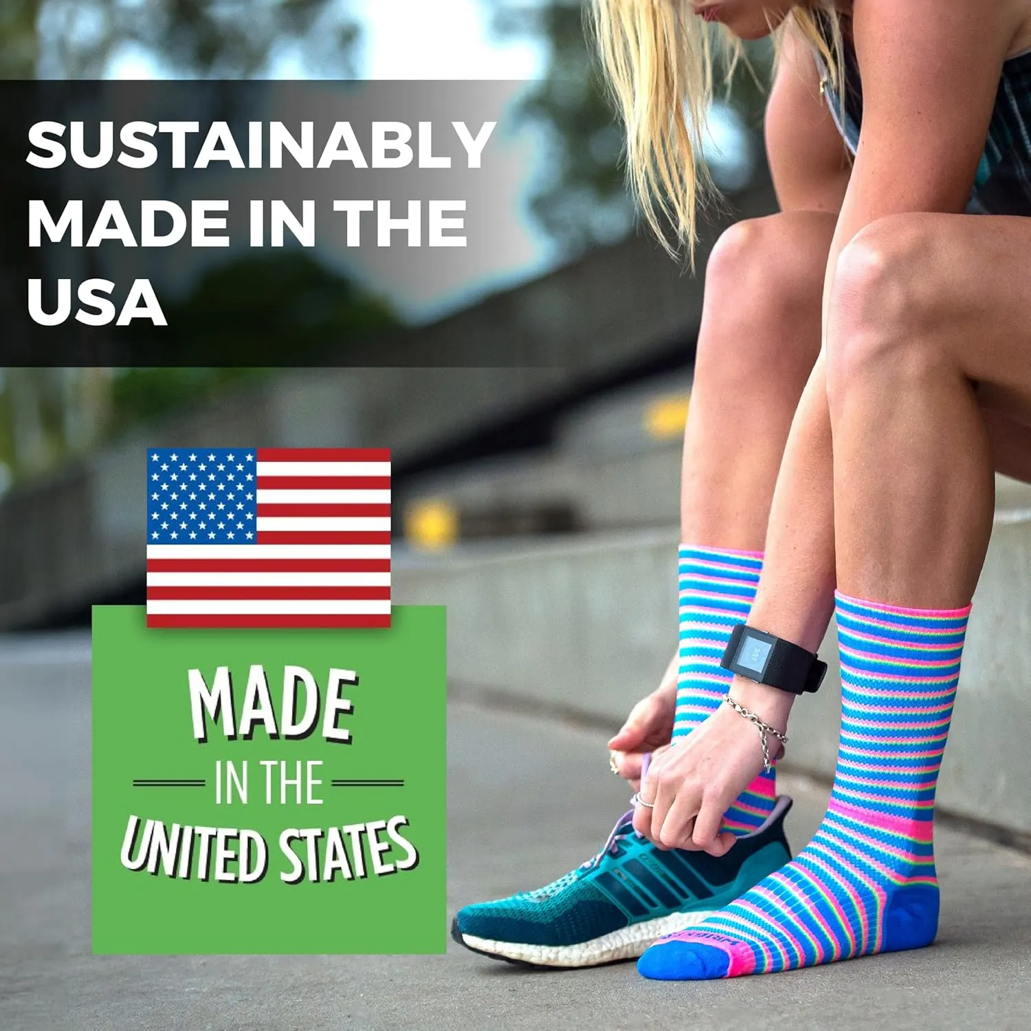 Wrightsock CoolMesh II Crew Running Socks for Men and Women  Eco-Friendly Anti Blister Socks - American Made