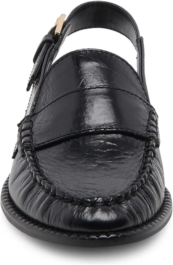 YDN Women Buckle Slingback Pumps Slip On Loafers Block Low Heels Closed Round Toe Dressy Shoes Office Size 4-16 US