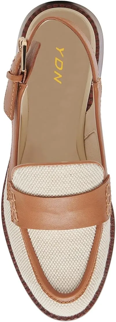 YDN Women Buckle Slingback Pumps Slip On Loafers Block Low Heels Closed Round Toe Dressy Shoes Office Size 4-16 US