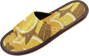 Yuiboo Chic Lemons Mens Bedroom Slippers Portable Anti-slip Sandals for Bedroom Home Travel